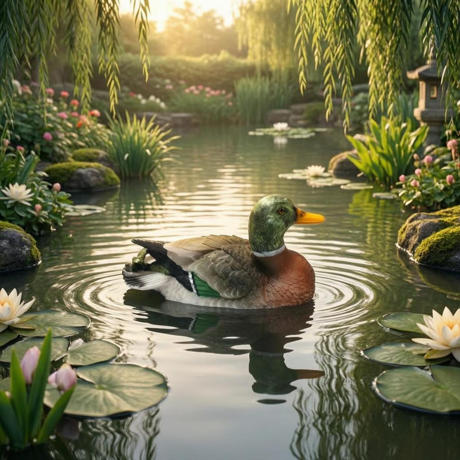 Resin Duck Figurine Outdoor Po - огляд і ціна Aquarium